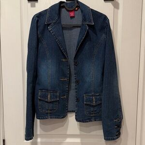 SO Dark Blue Jean Jacket with Button Details